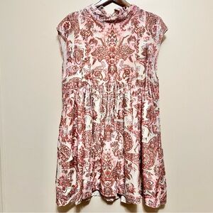 Free People Pink and Brown Paisley Dress